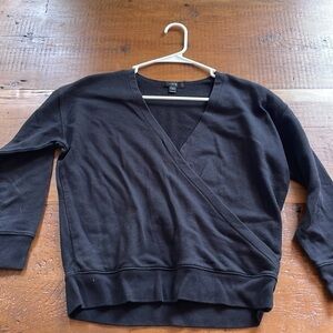 J. Crew V neck Wrap Black Sweatshirt Top